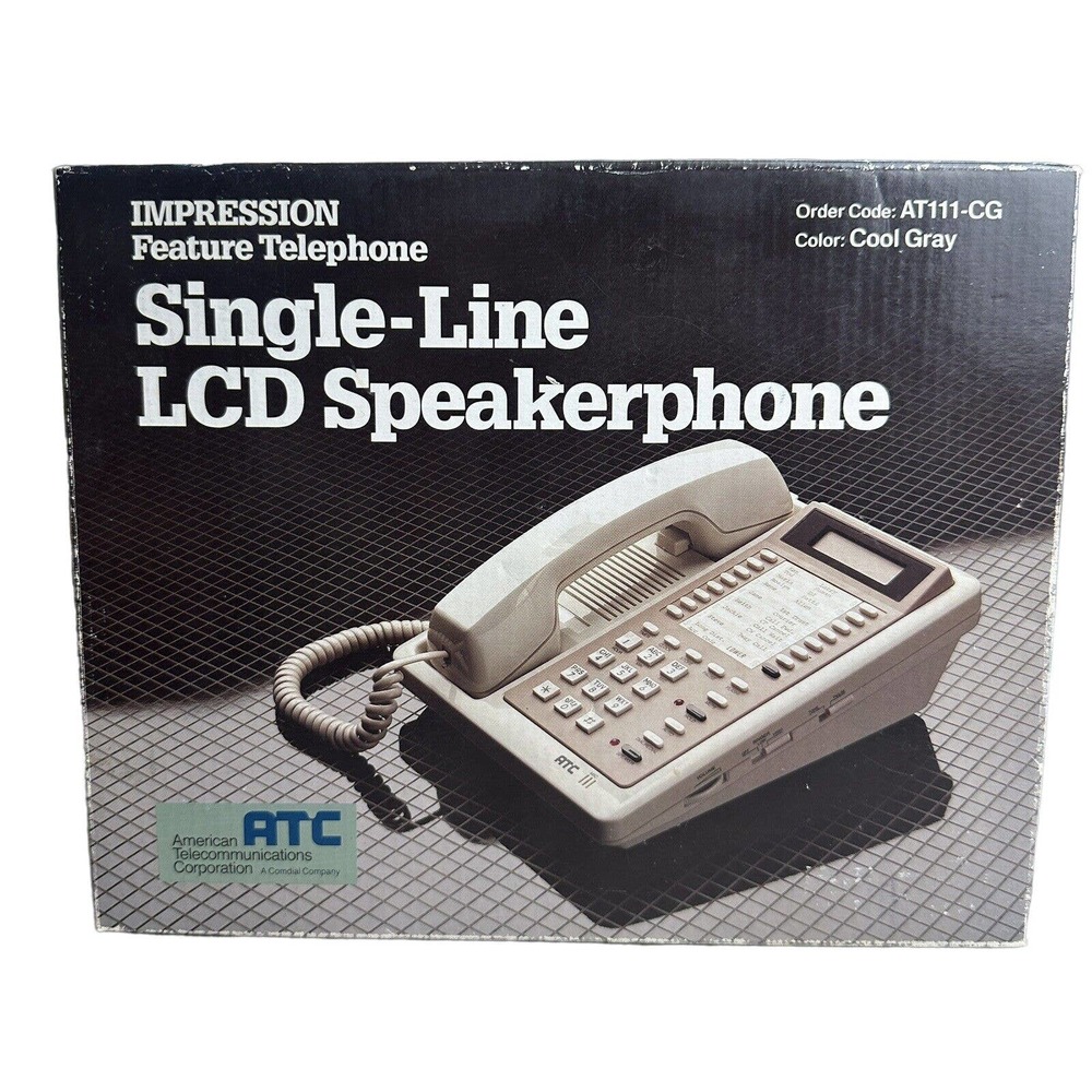 NEW Vintage Comdial Single-Line LCD Speakerphone AT111-CG in Gray NIB